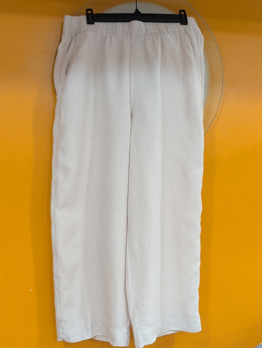 Tahari 100% Linen Wide Leg Pants Size XL Beige